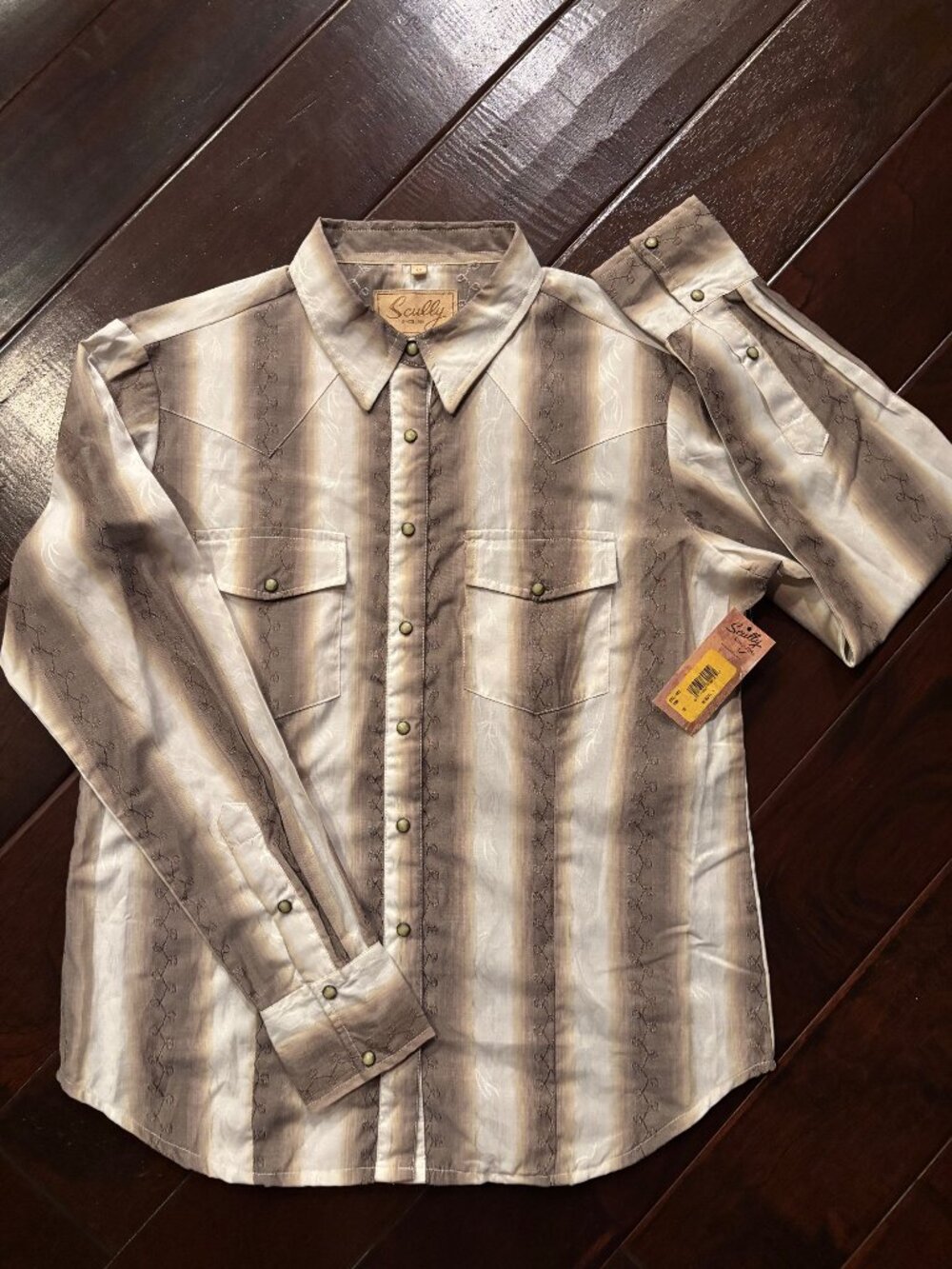 Vintage Scully Western Pearl Snap Shirt Men Embroidered Rockabilly - Size Medium